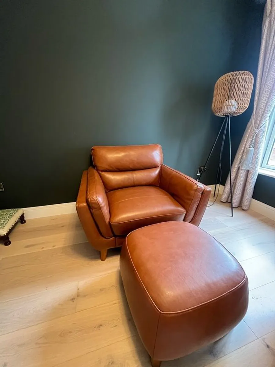 Nearly new armchair + footstool - Image 4