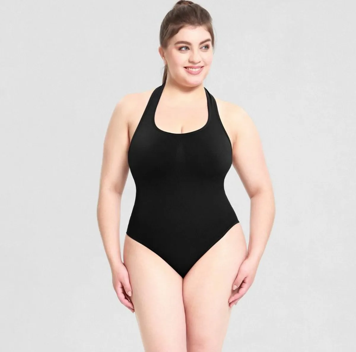 ASELOGNA Womens Thong Body Suit Tank Basic Sexy Sleeveless Halter Neck Bodysuit Seamless - Image 2