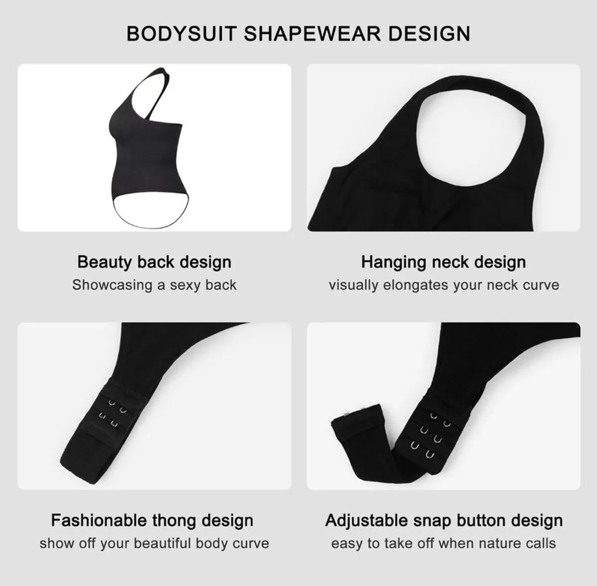 ASELOGNA Womens Thong Body Suit Tank Basic Sexy Sleeveless Halter Neck Bodysuit Seamless - Image 3