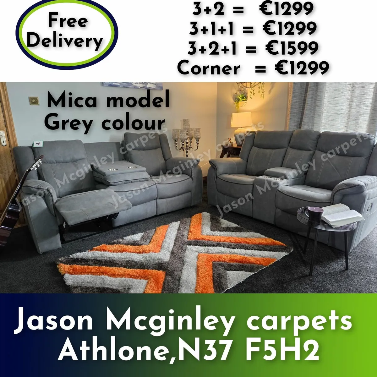 NEW Living Room Sofa - Mica Recliner €1299 - Image 4