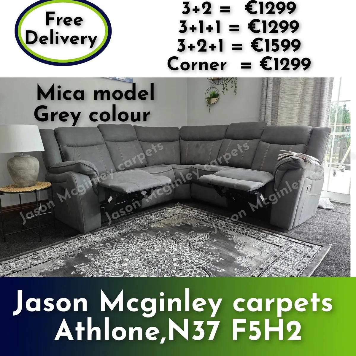 NEW Living Room Sofa - Mica 3+2 or Corner Set - Image 1