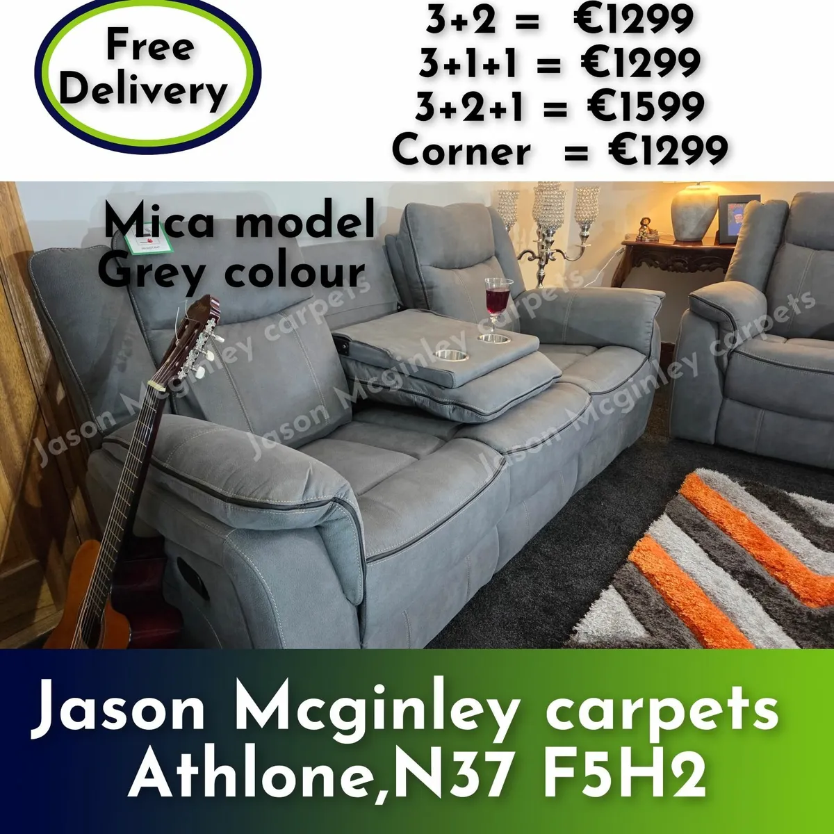 NEW Living Room Sofa - Mica 3+2 or Corner Set - Image 4