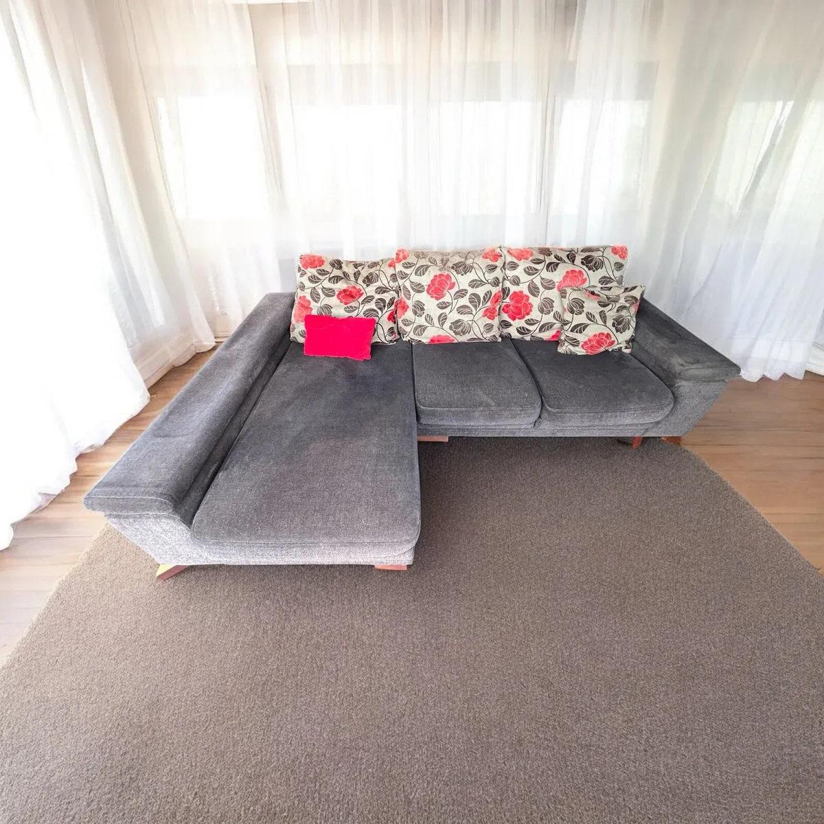 Brown corner sofa electric recliner couch - Image 4