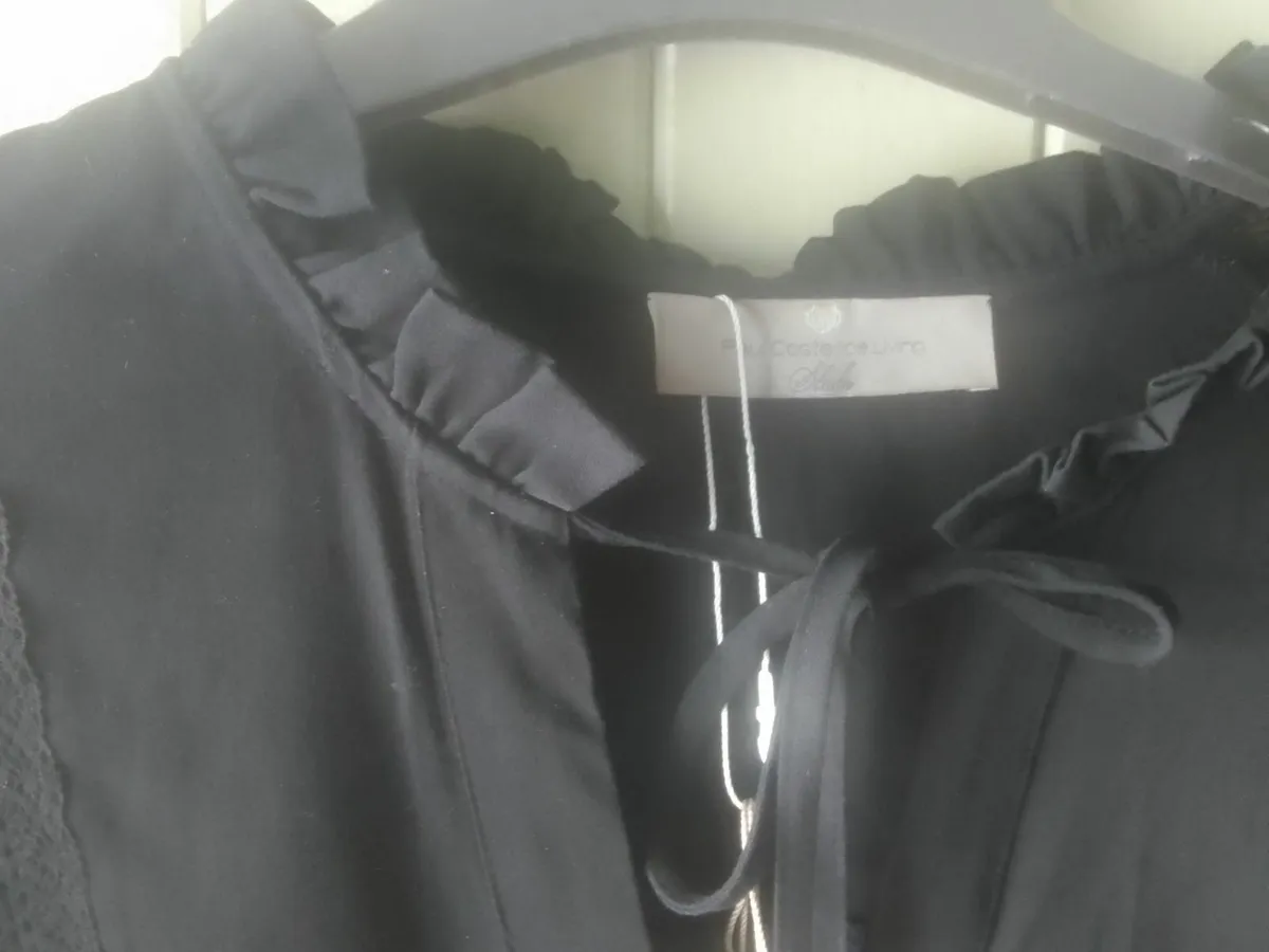 PAUL COSTELLOE BLACK BOHO TOP SIZE 14 NEW - Image 4