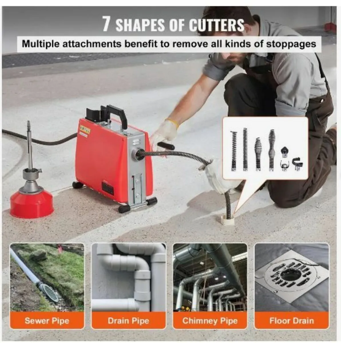 Drain Cleaner Machine 20m x 16mm 250W - Image 4