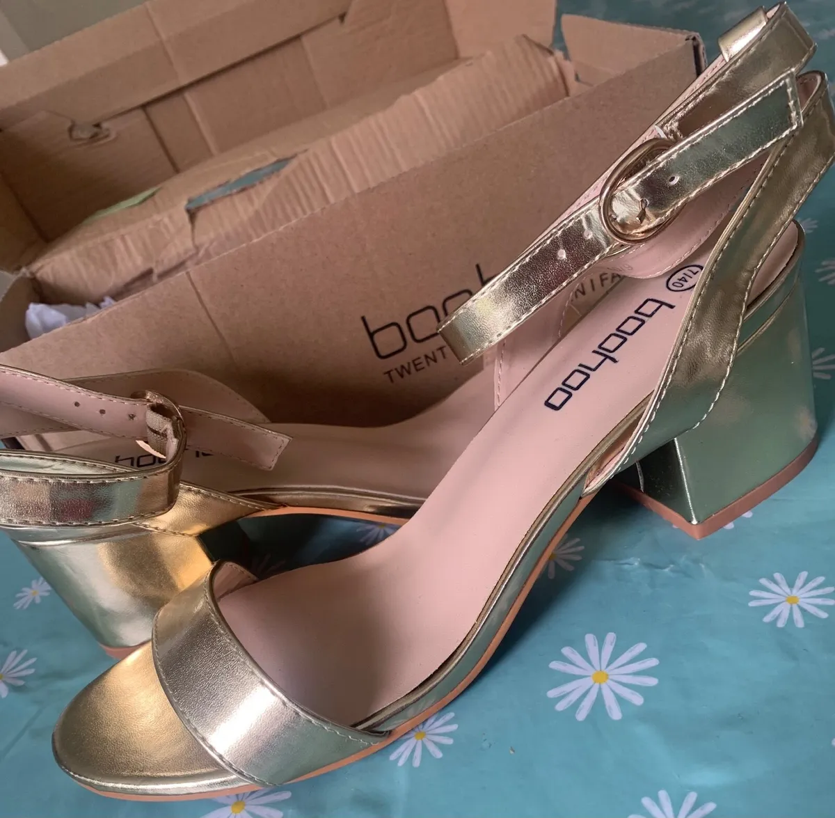Gold boohoo Sandals - Image 3