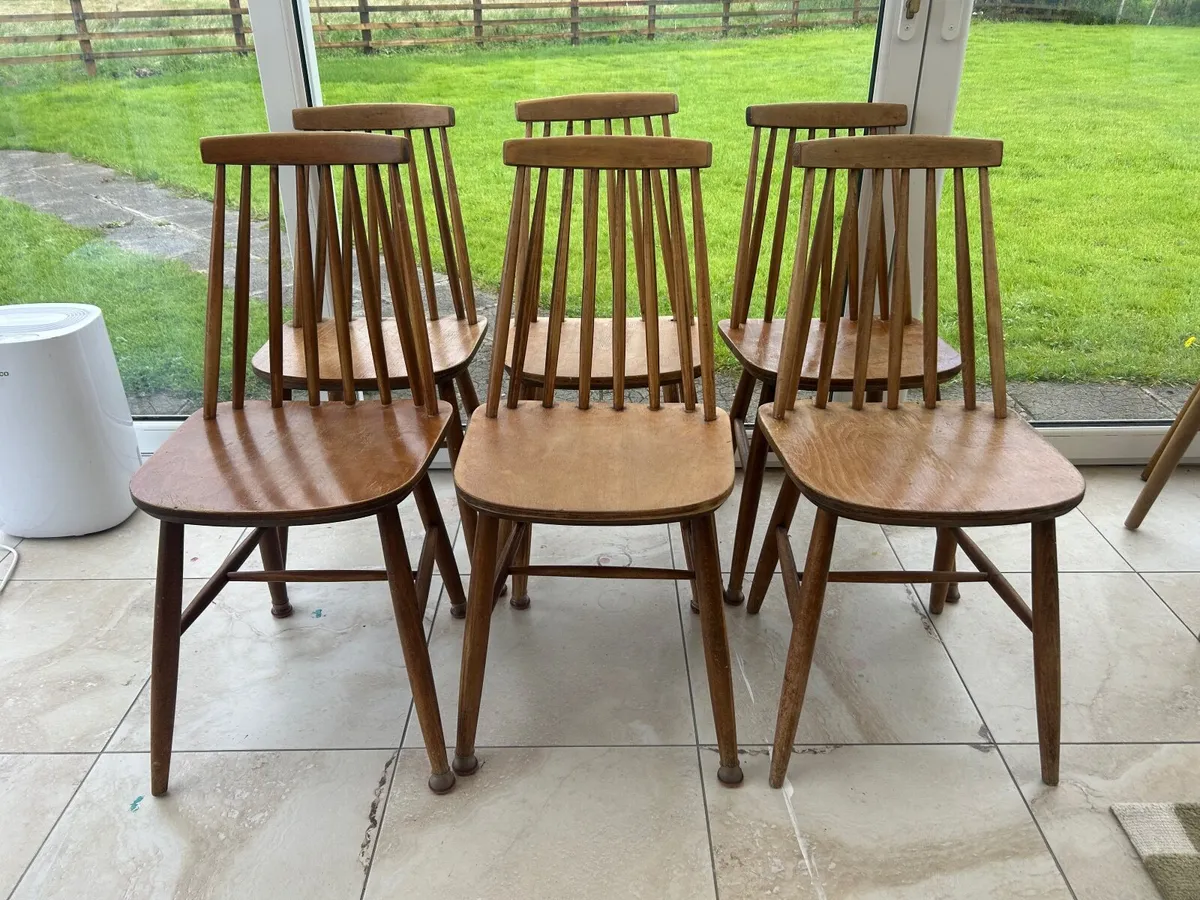Vintage Wooden Dining Chairs - Image 1