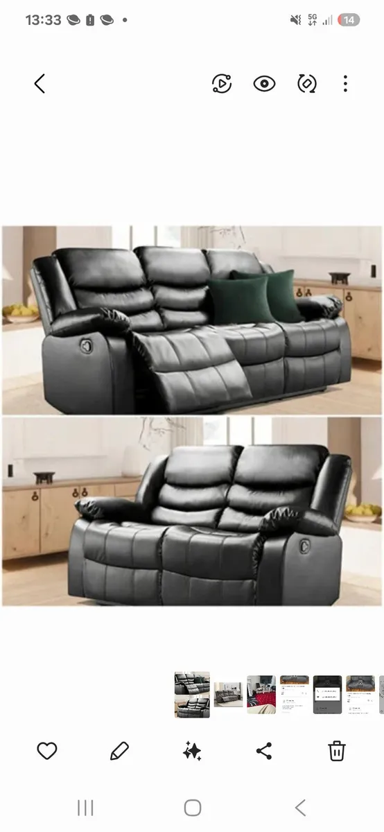 Brand new Hudson 3 plus 2 recliners reduced