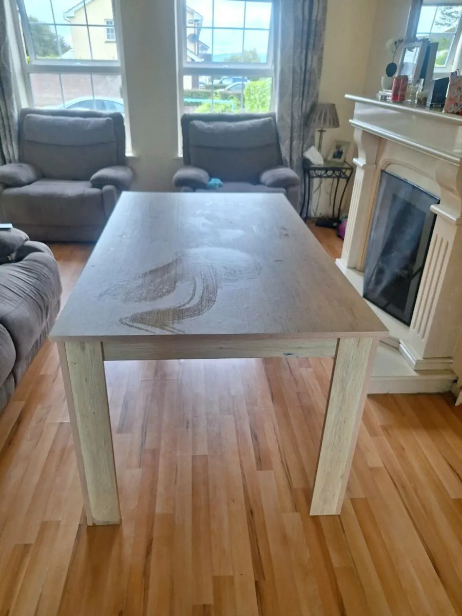 Table and 3 leather 3chairs - Image 2
