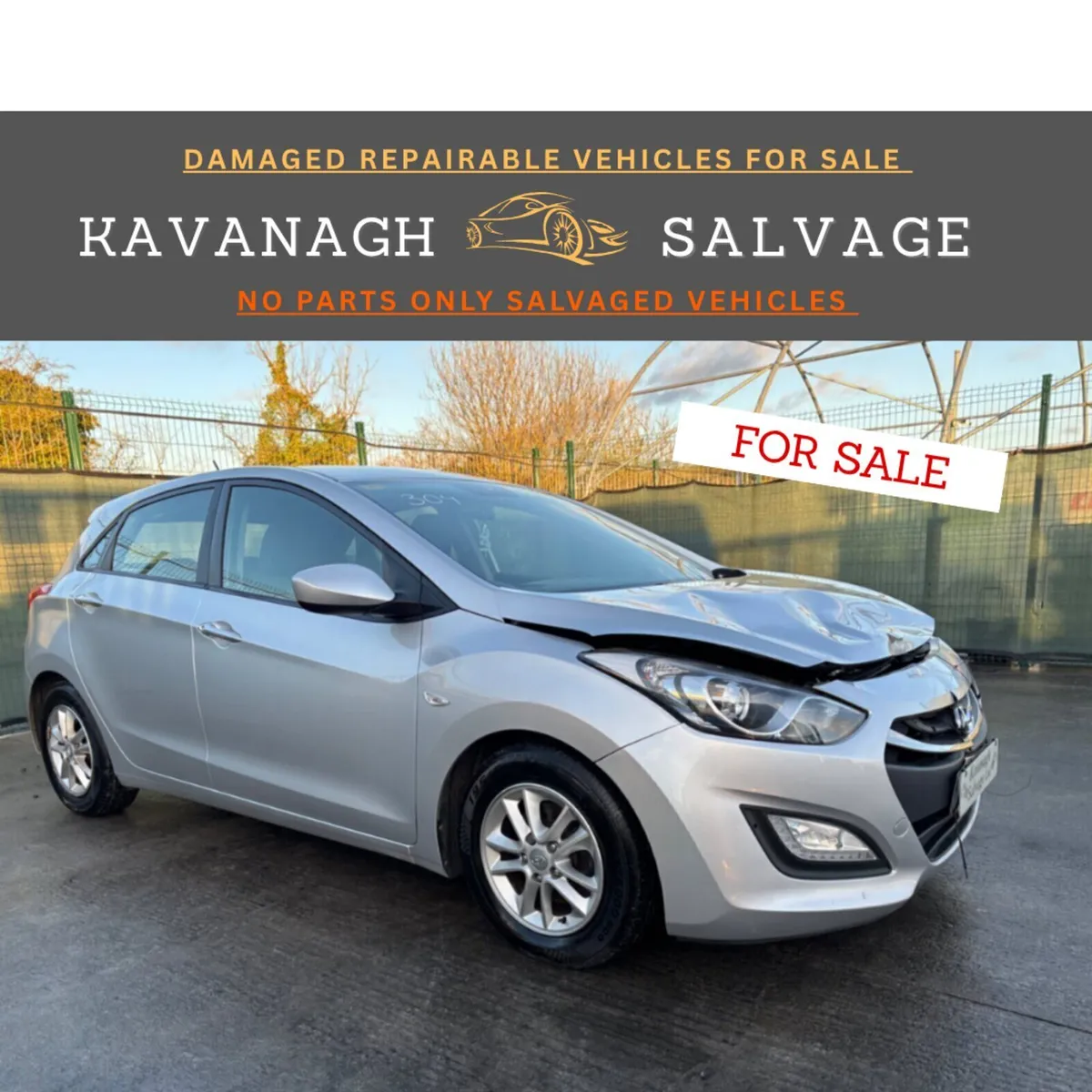 2012 Hyundai i30  light front damage - Image 1