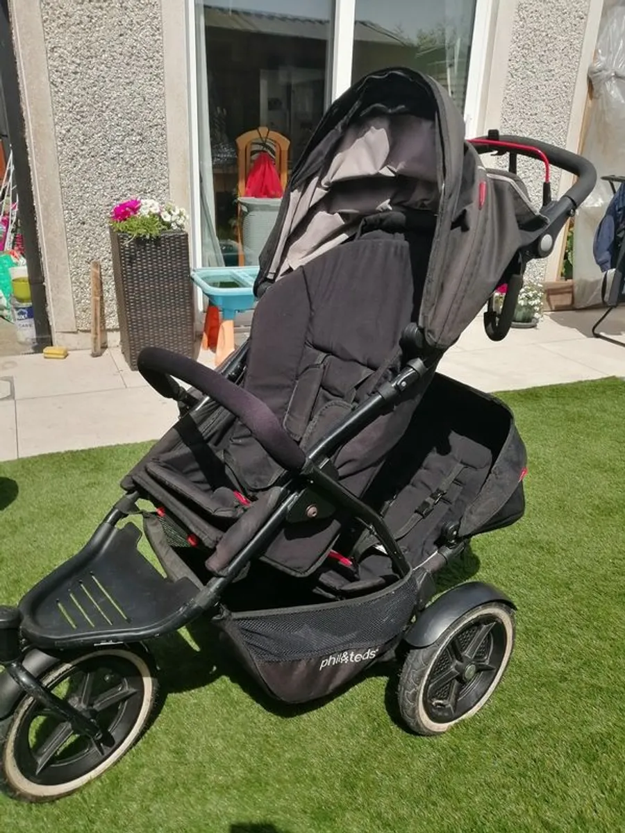 Phil and Teds Explorer black double buggy - Image 3