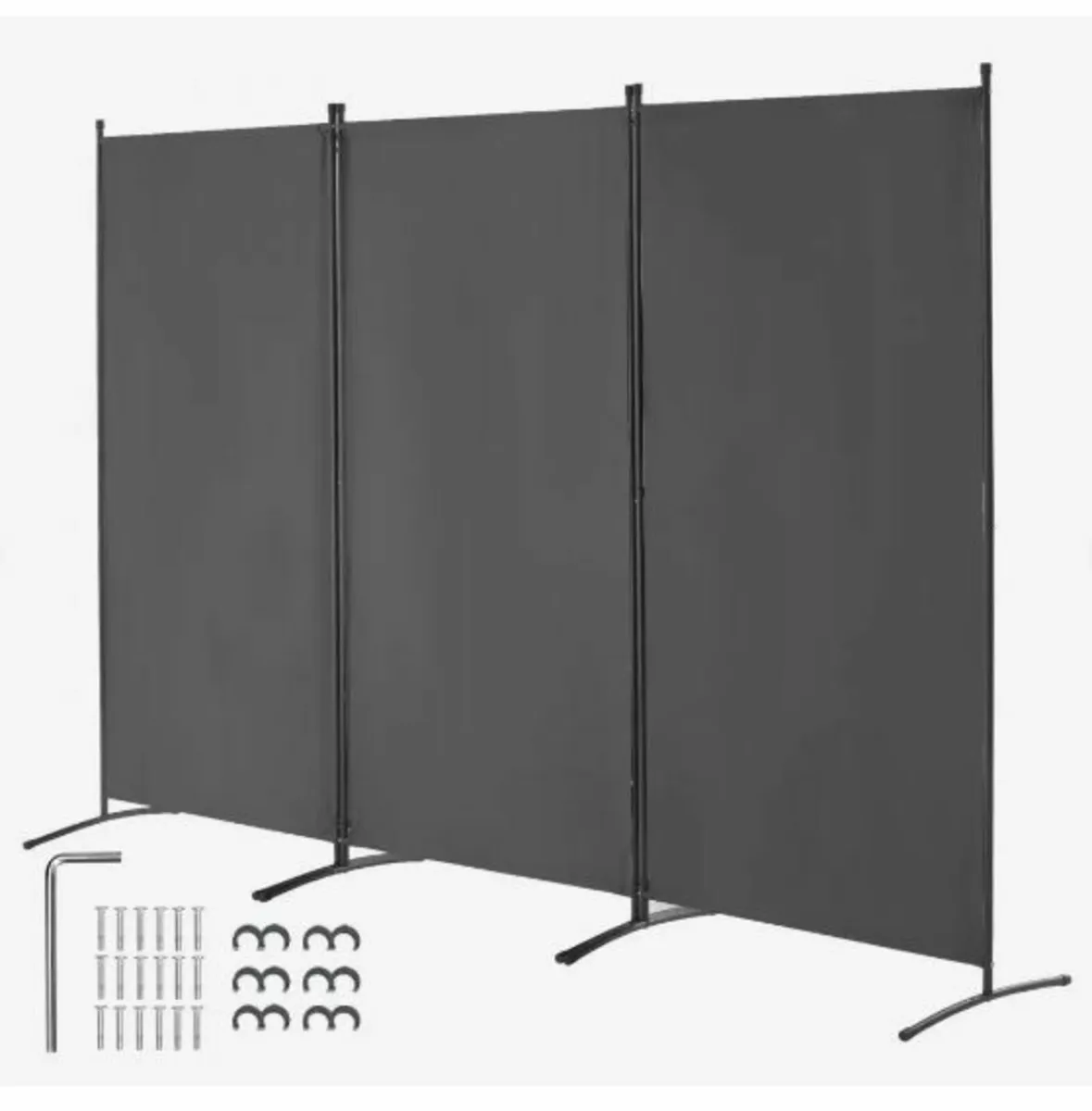 Room Divider 3 Panels Fabric - Image 1