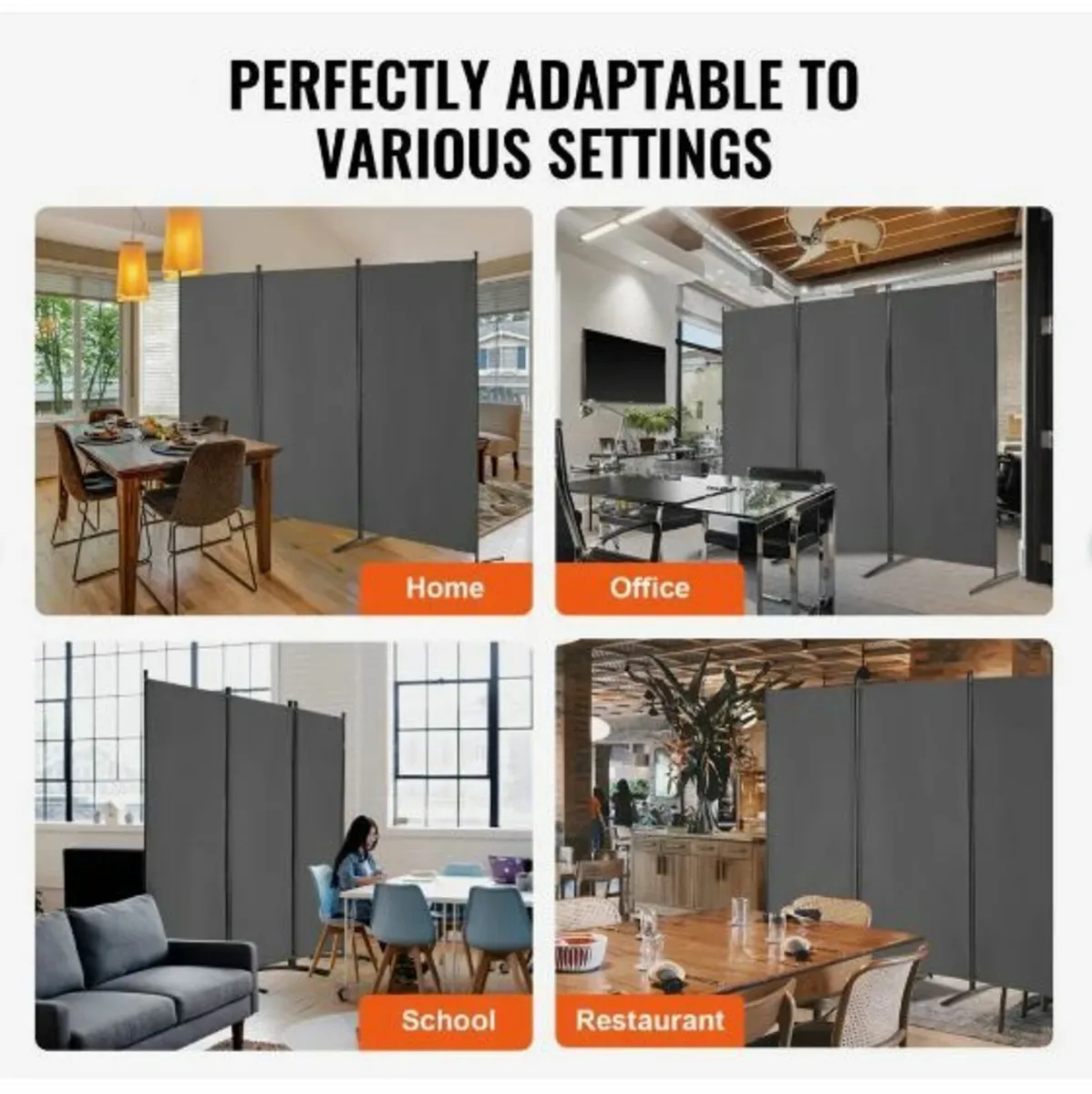 Room Divider 3 Panels Fabric - Image 3