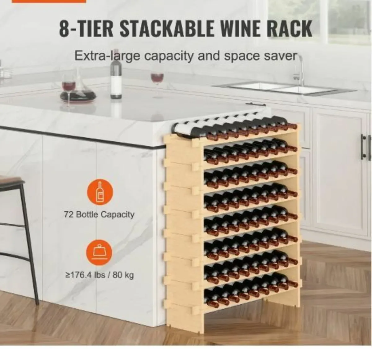 72 Bottle Stackable Modular Wine Rack - Image 2