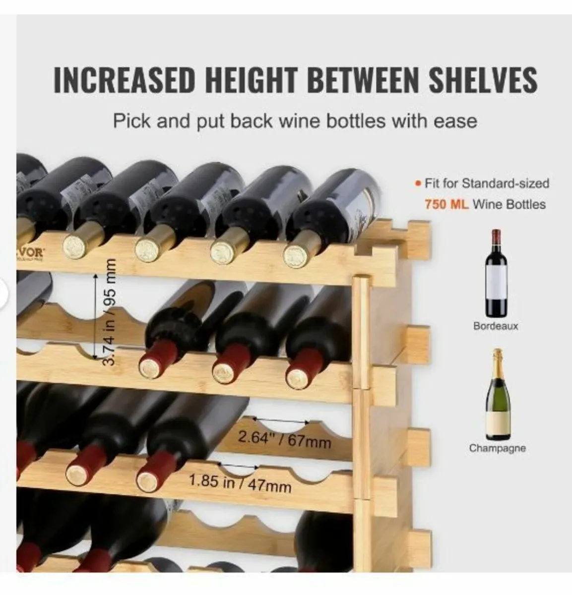 72 Bottle Stackable Modular Wine Rack - Image 3