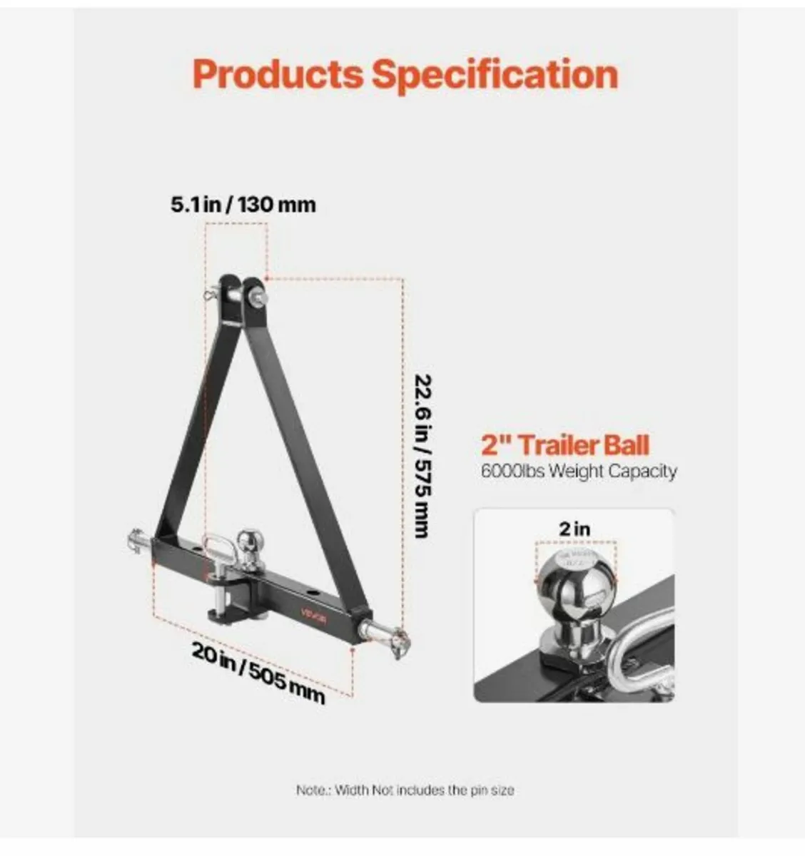 3 Point 2" Trailer Hitch Receiver Quick Hitch - Image 3