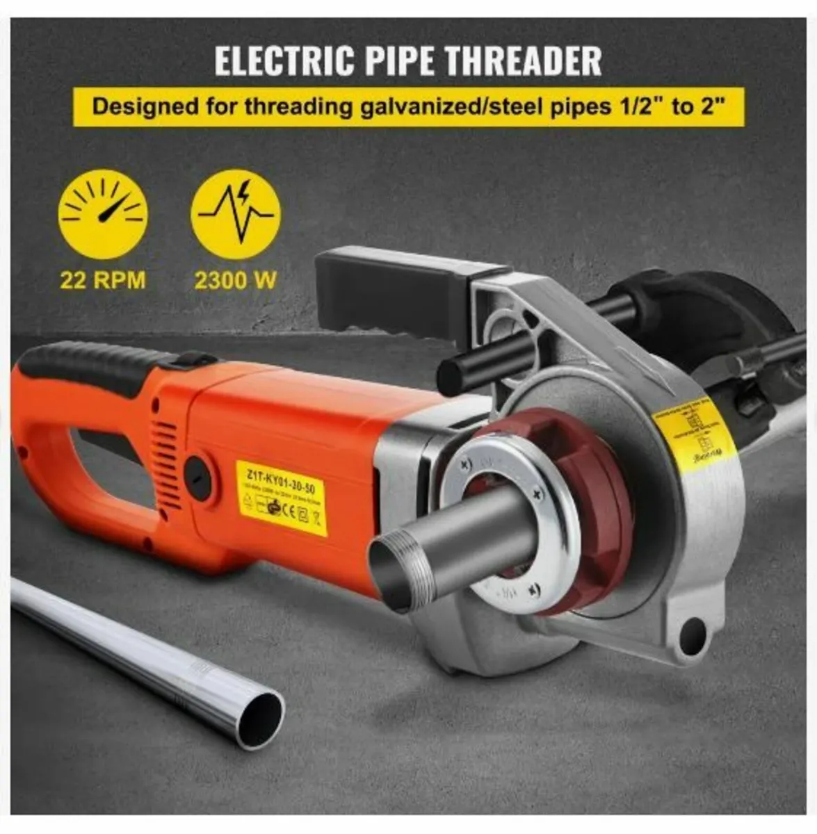 Electric Pipe Threader, 2300W Pipe - Image 2