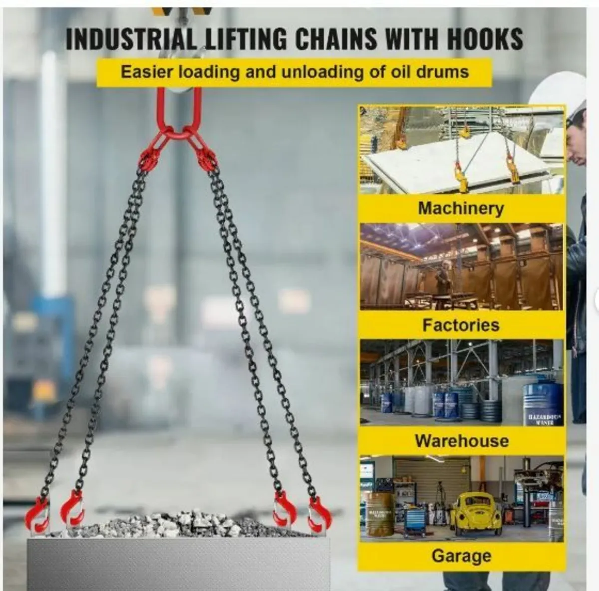 8MM Lifting Chain Sling with Hooks - Image 2