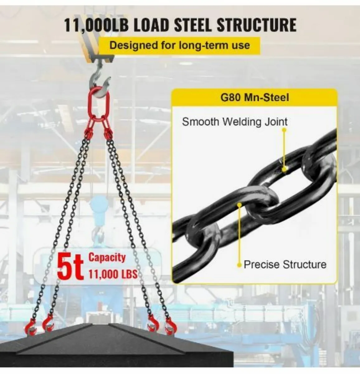 8MM Lifting Chain Sling with Hooks - Image 3