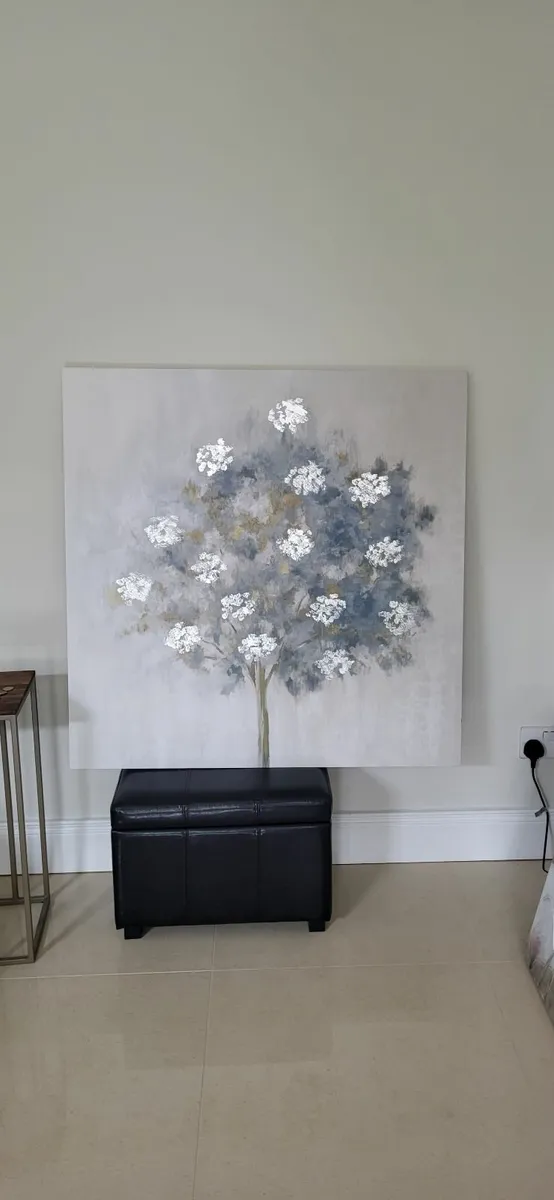 Blue canvas living room picture