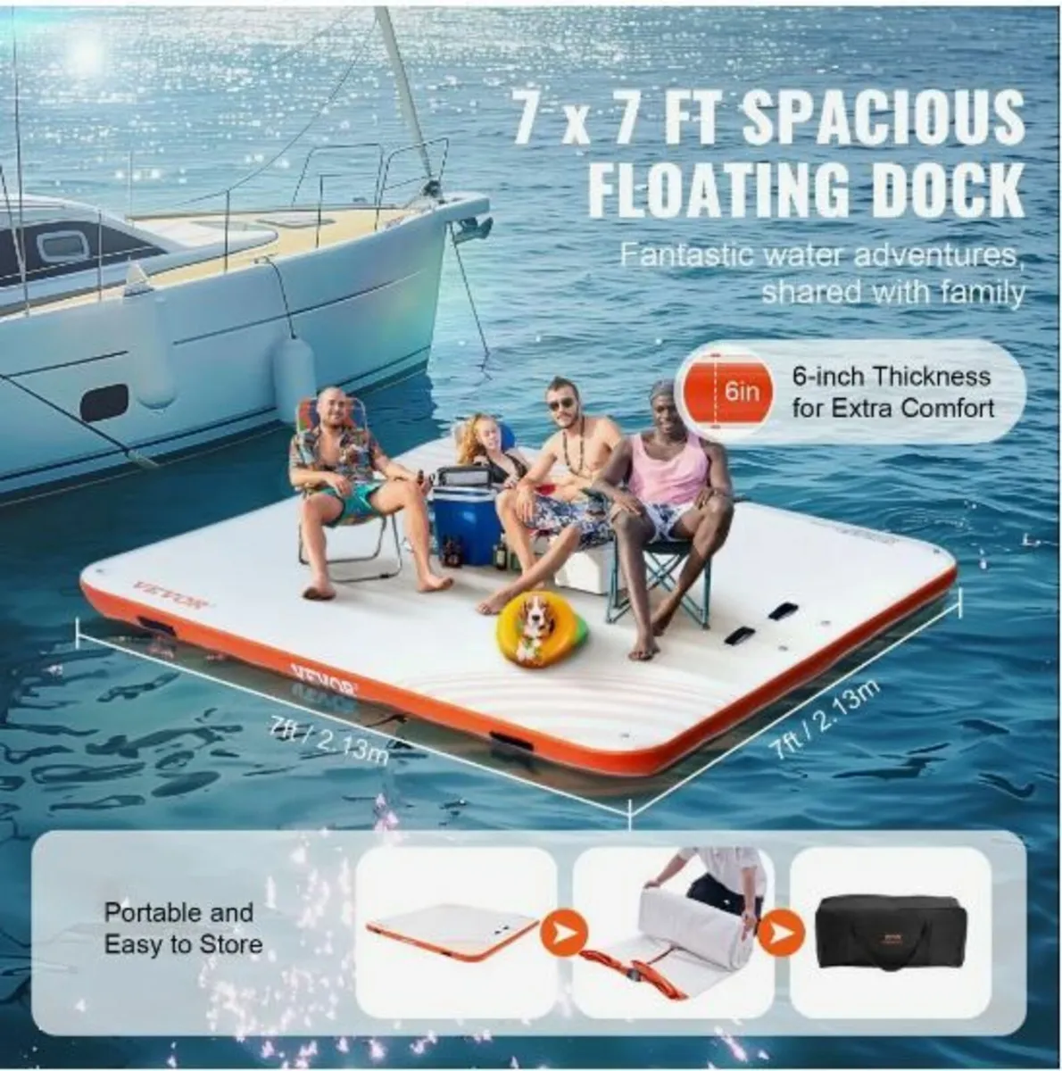 Inflatable Floating Dock,7 x 7FT - Image 3