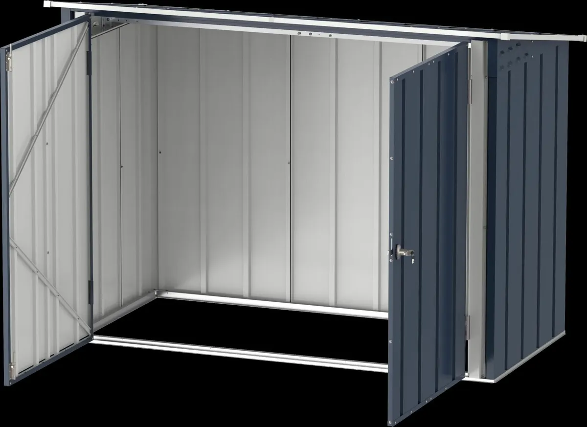 6x3  Steel Bike Shed Storage Units - Grey or Brown - Image 4