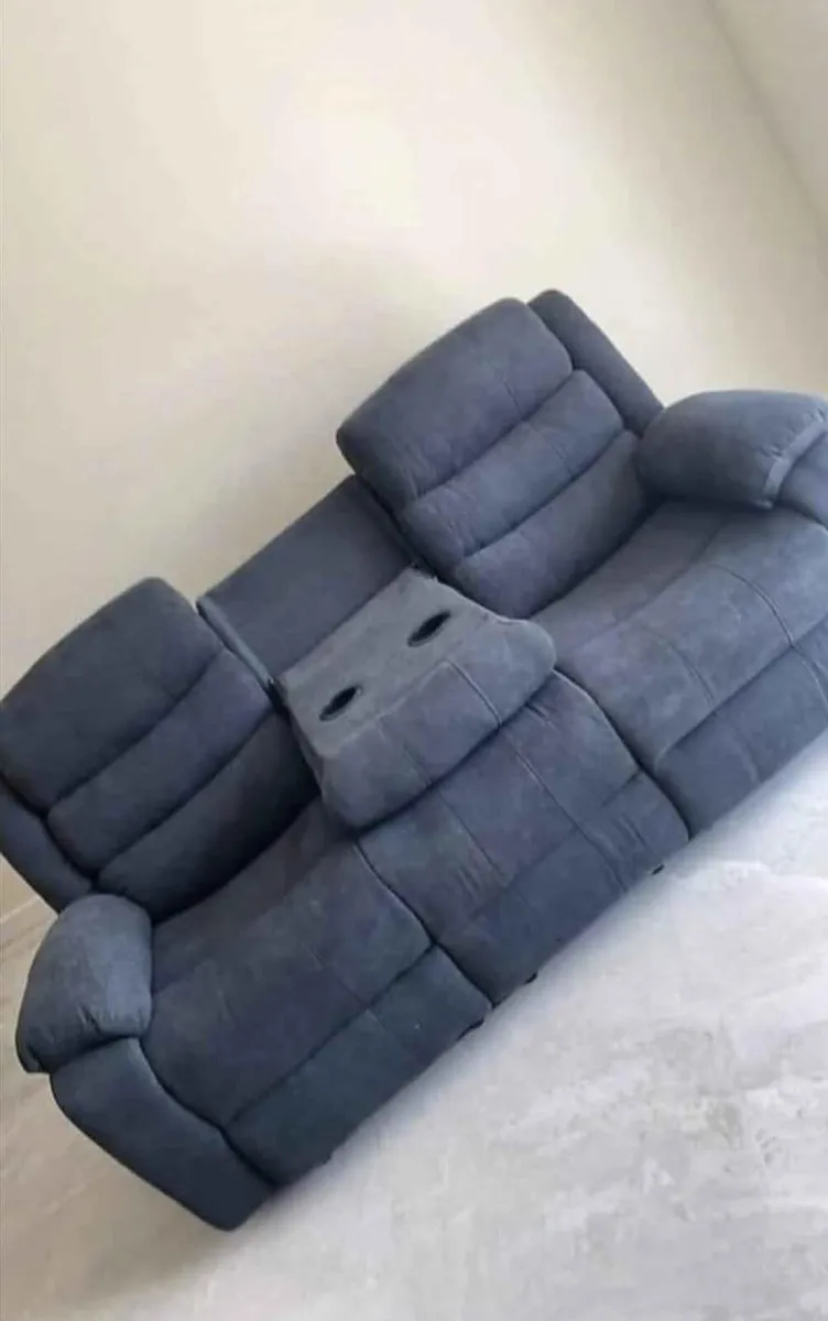 Roma Grey Fabric Manual Recliner Sofa - Image 4