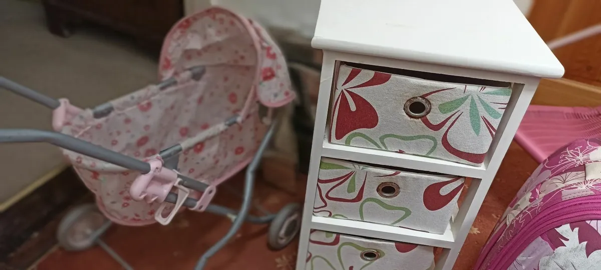 Kids Chair.Drawers. Pram . Suitcase - Image 2