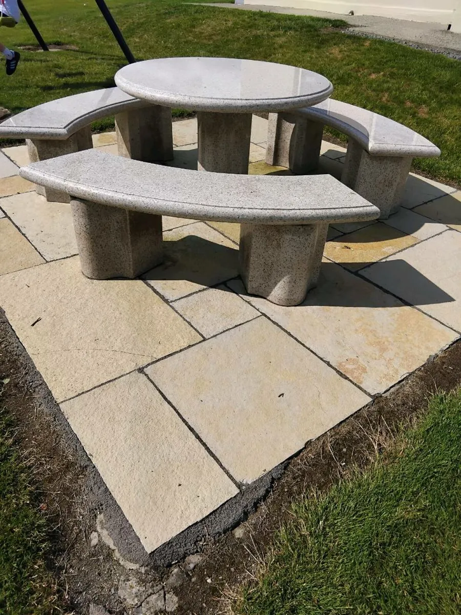 Granite table & benchs - Image 1