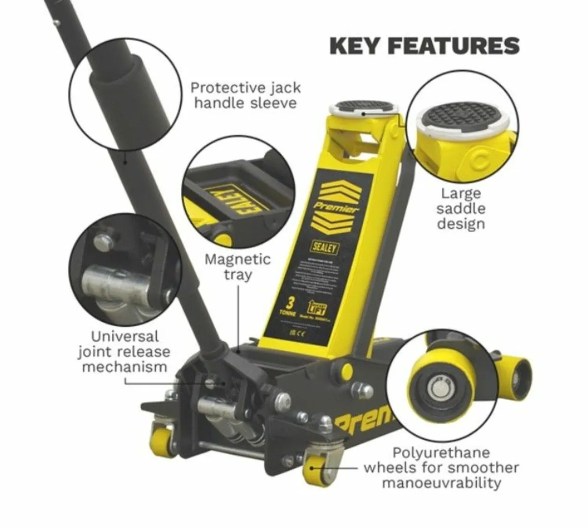 Trolley Jack 3 Tonne Low Profile Rocket Lift - Image 2