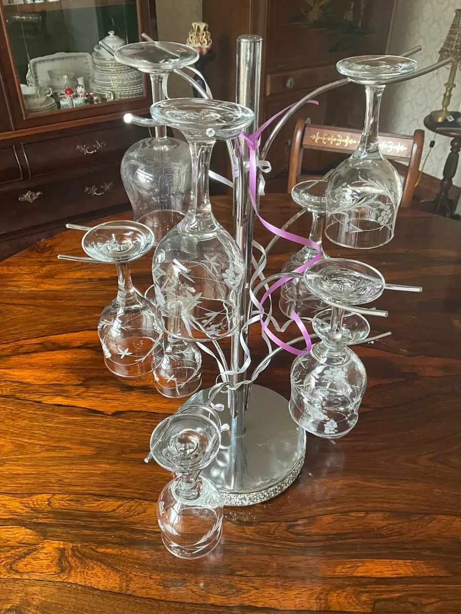 Chrome Stem Glass Holder - Image 2