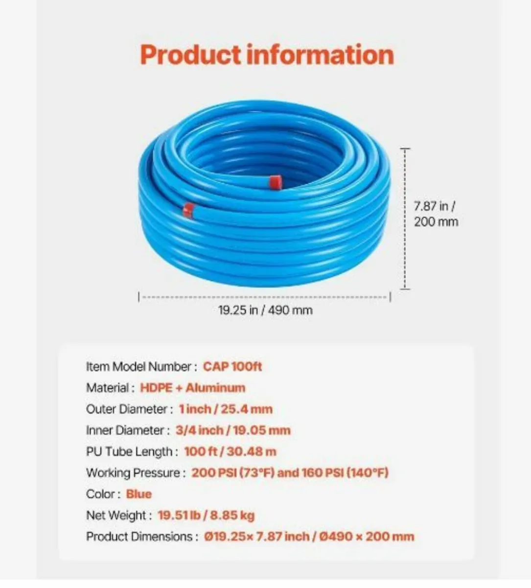 Air Compressor Line Kit 3/4'' x 100FT - Image 2