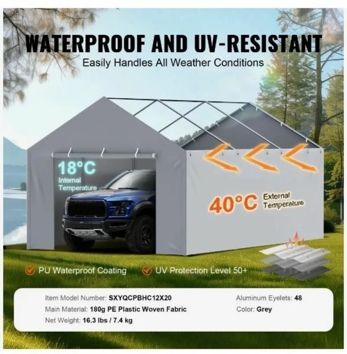Carport Replacement Canopy Cover - Image 2