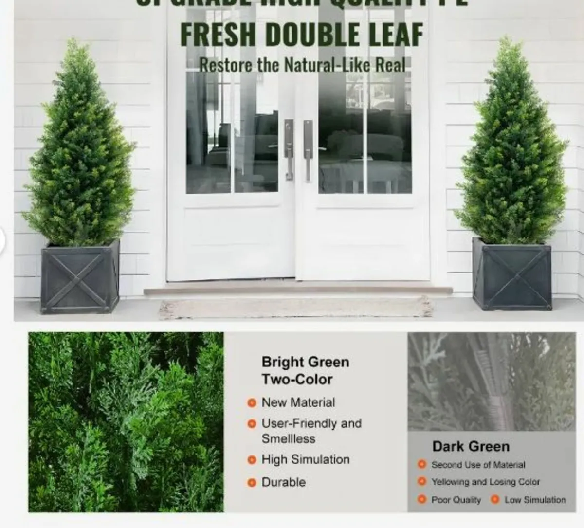 2 Pack 3' Artificial Cedar Topiary Tree - Image 3