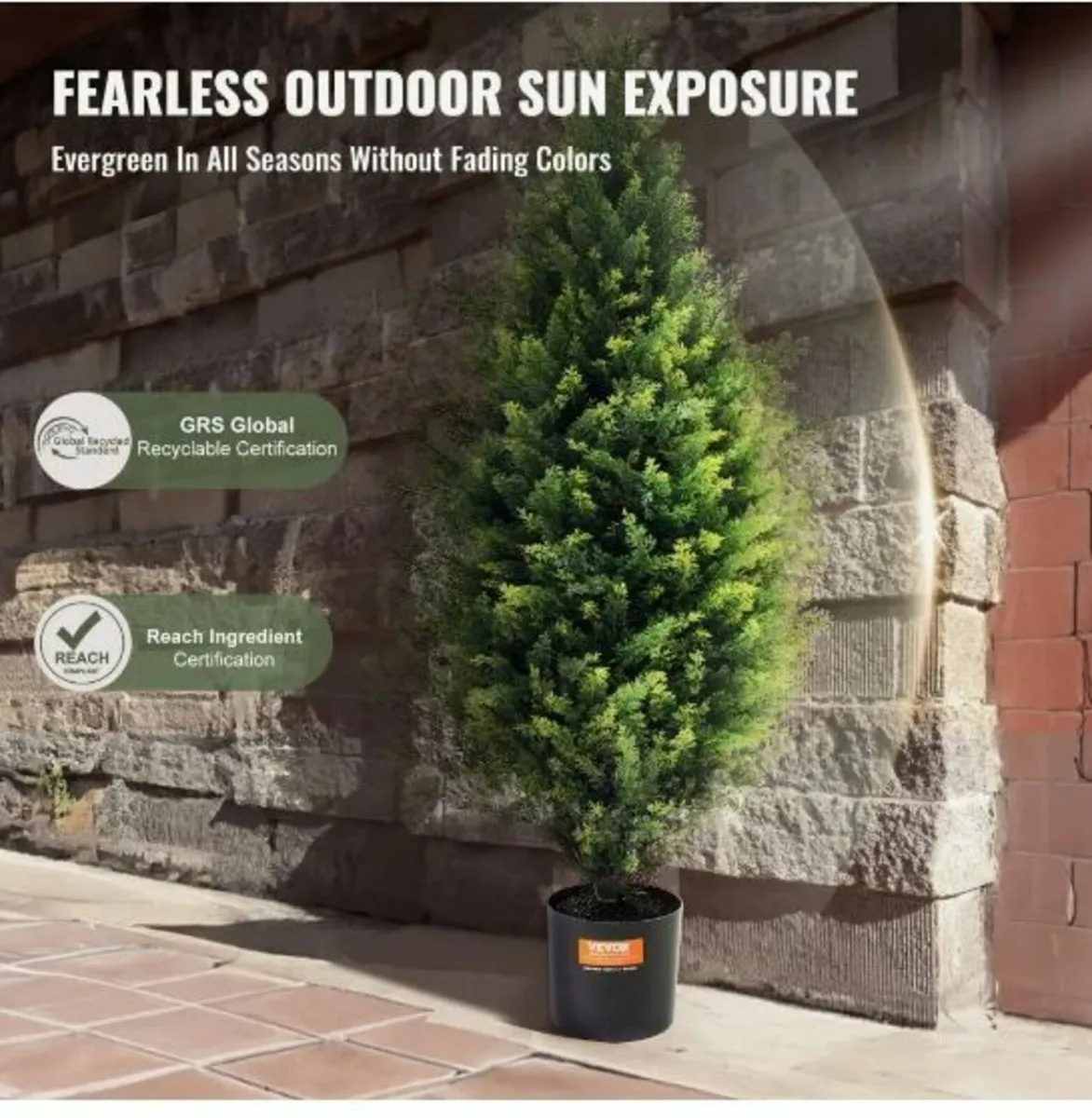 2 Pack 3' Artificial Cedar Topiary Tree - Image 4