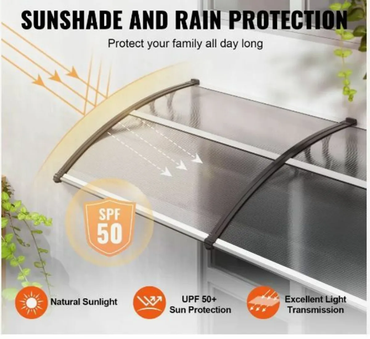 Window Door Awning Canopy 101.6 x 203.2 cm - Image 2