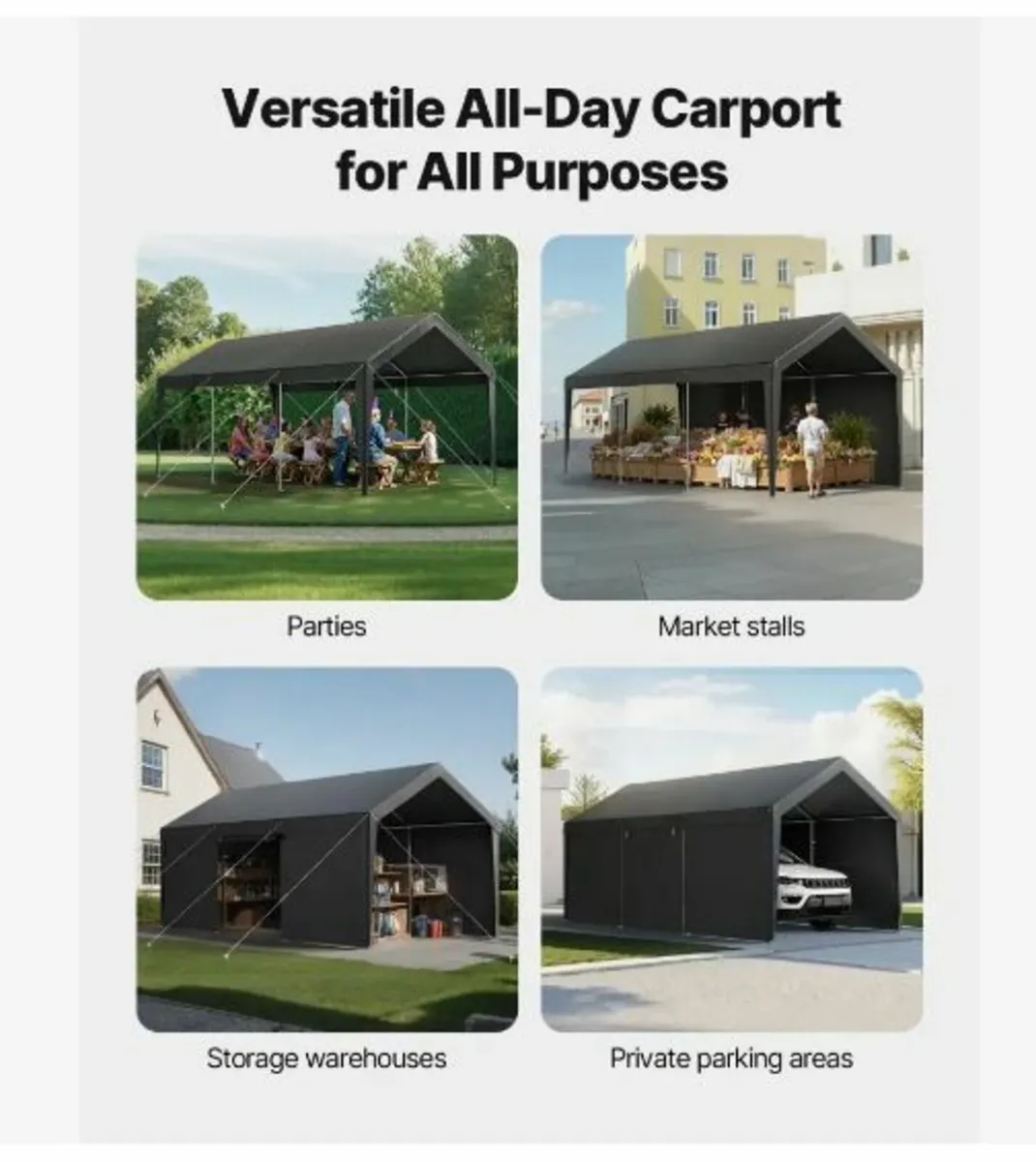 Carport Car Canopy 12x20FT Heavy - Image 2