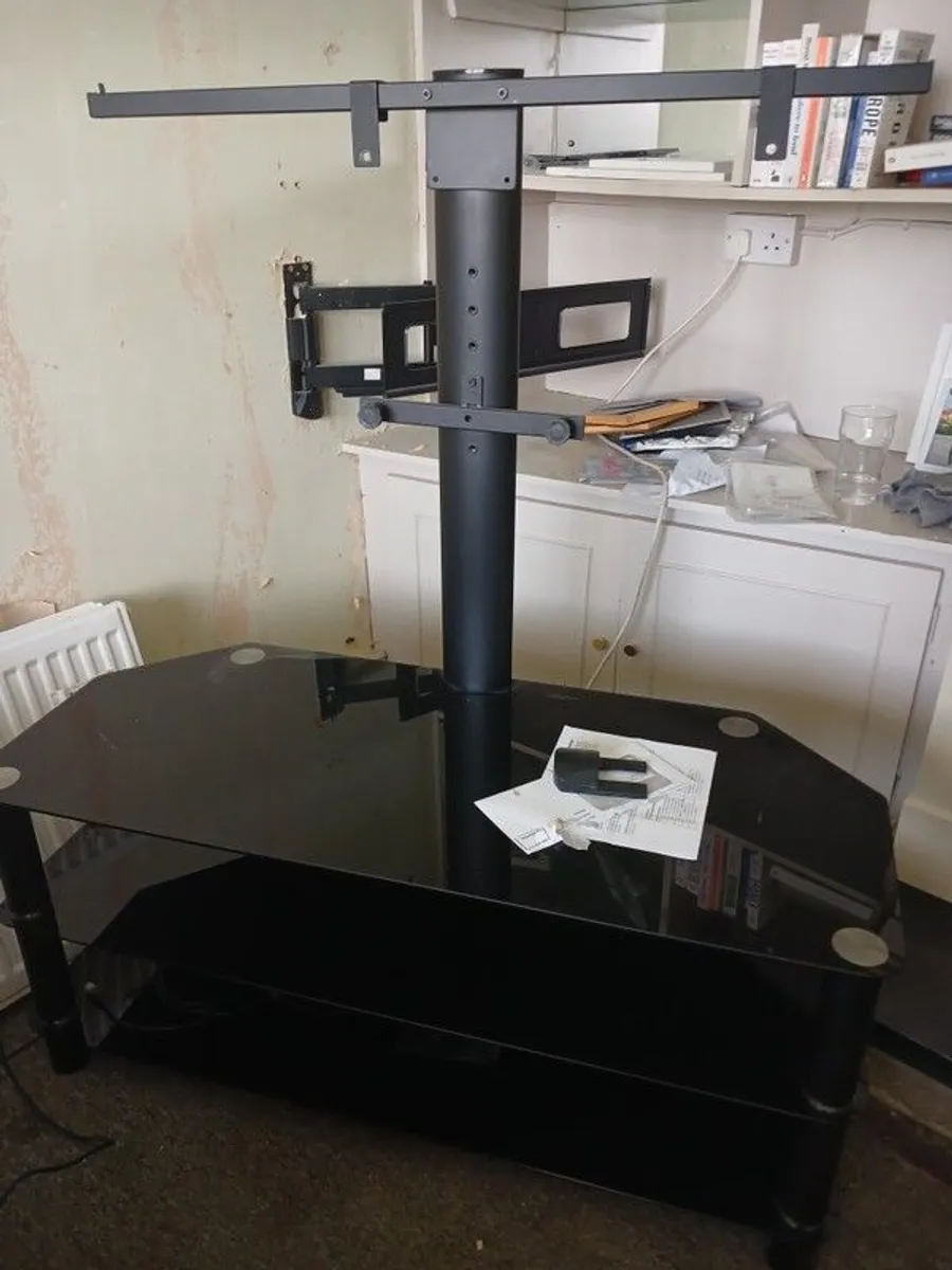 TV STAND with glass shelves - Image 1