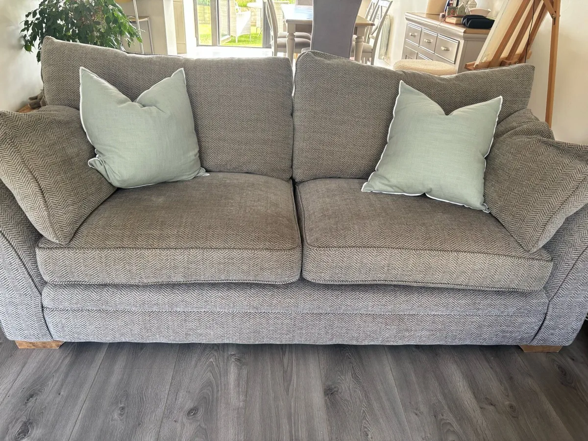 Two piece Tweed Sofa & Armchair - Image 1