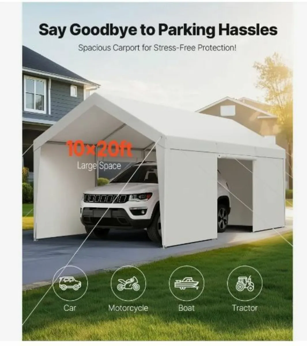 Carport Car Canopy 10x20FT Heavy - Image 2