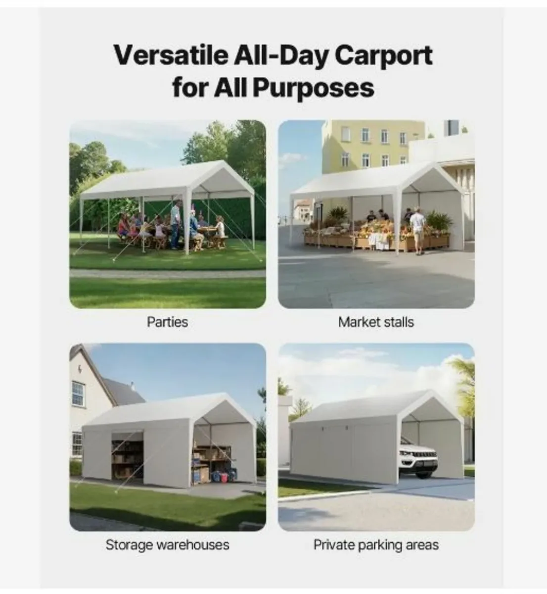 Carport Car Canopy 10x20FT Heavy - Image 3