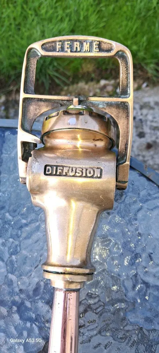 Old brass  copper  fire  mans  hose - Image 2