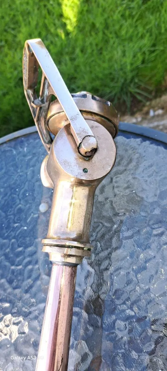 Old brass  copper  fire  mans  hose - Image 3