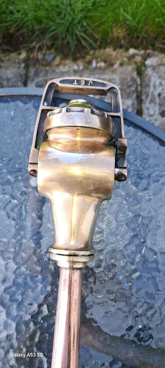 Old brass  copper  fire  mans  hose - Image 4