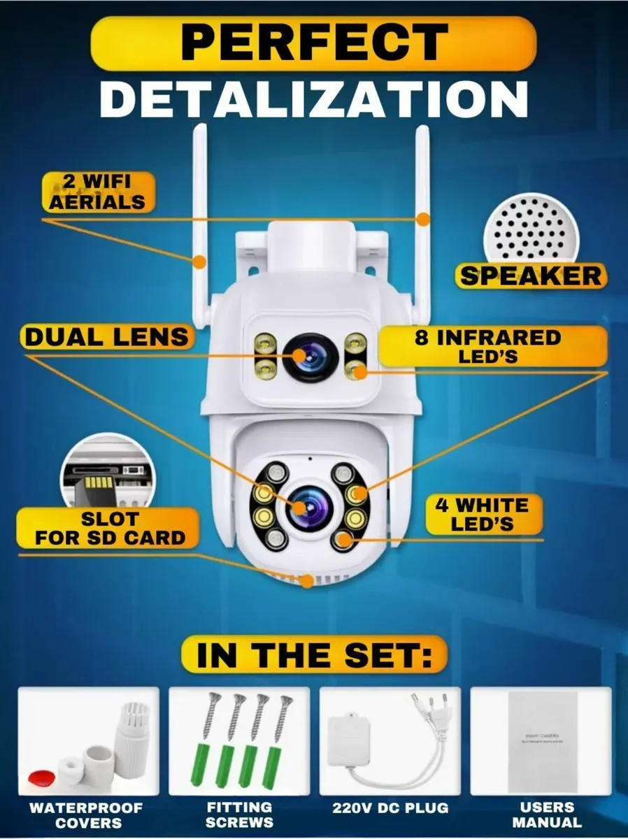8MP Dual Lens 4K WiFi PTZ Outdoor Security Camera - Image 4