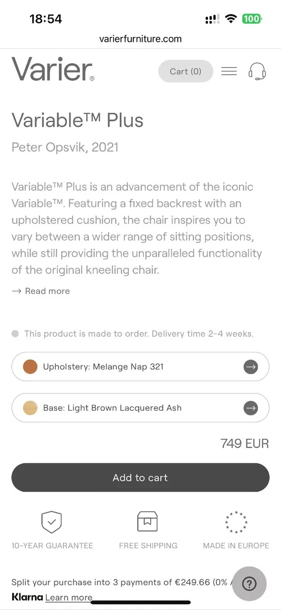 Varier kneeling chair - Image 3