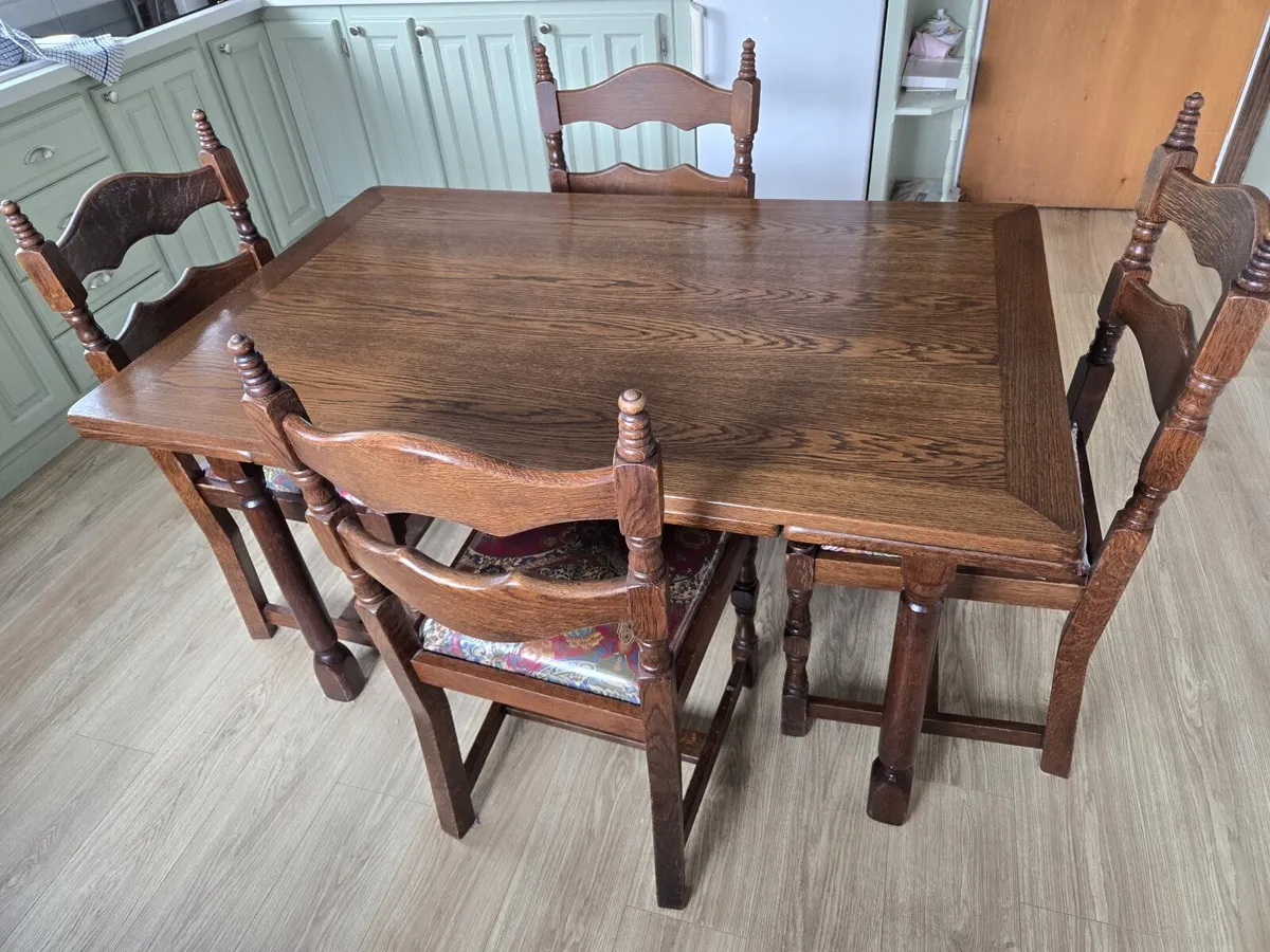 Solid Oak Table and 6 Chairs - Image 1