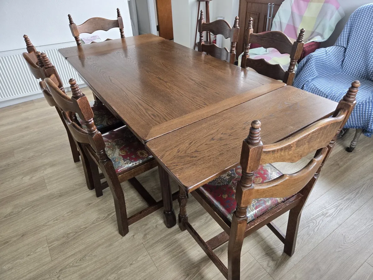 Solid Oak Table and 6 Chairs - Image 3