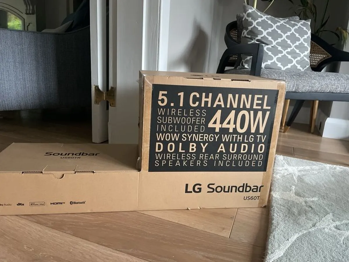 LG US60TR 5.1 Channel Soundbar with Wireless Subwoofer & Rear Speakers - Image 1