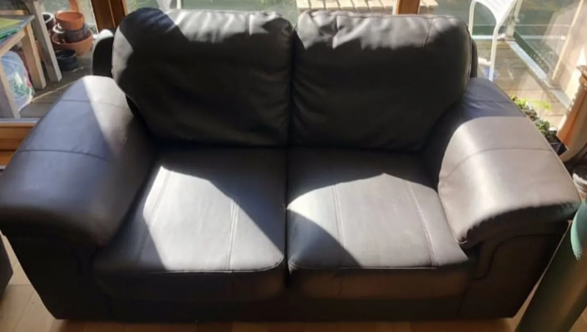 Two seater leather couch